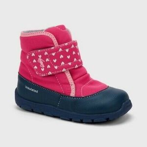 See Kai Run Toddler Basics Blake Berry Pink Heart Winter Boots